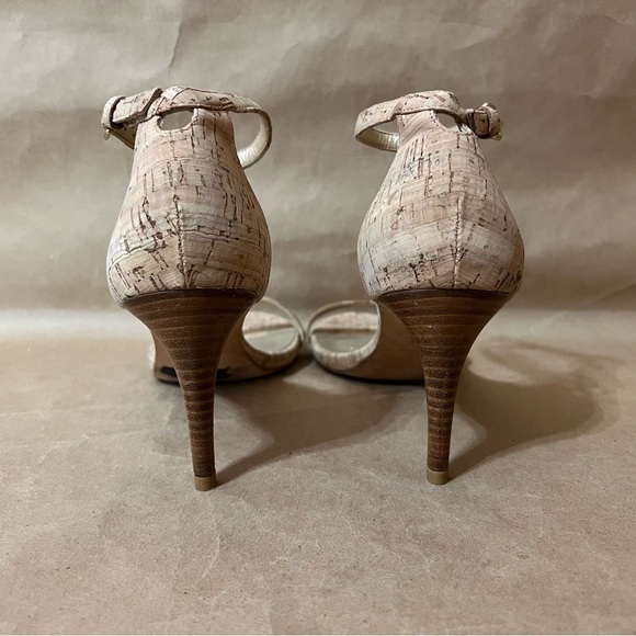 Stuart Weitzman | Nunaked Cork Mid-Heel Strap Sandals Nudist Heels Size 9.5 - Picture 12 of 14